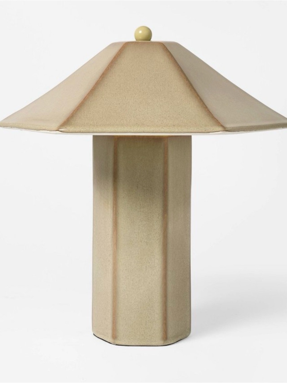 Beige Ceramic Mushroom Table Lamp